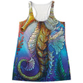 Colorful Seahorse Print Women's Racerback Tank Top