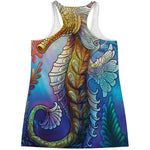 Colorful Seahorse Print Women's Racerback Tank Top