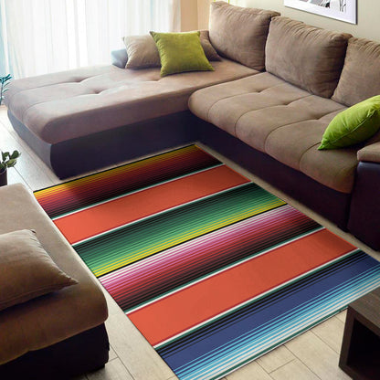 Colorful Serape Blanket Pattern Print Area Rug