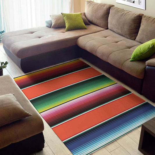 Colorful Serape Blanket Pattern Print Area Rug