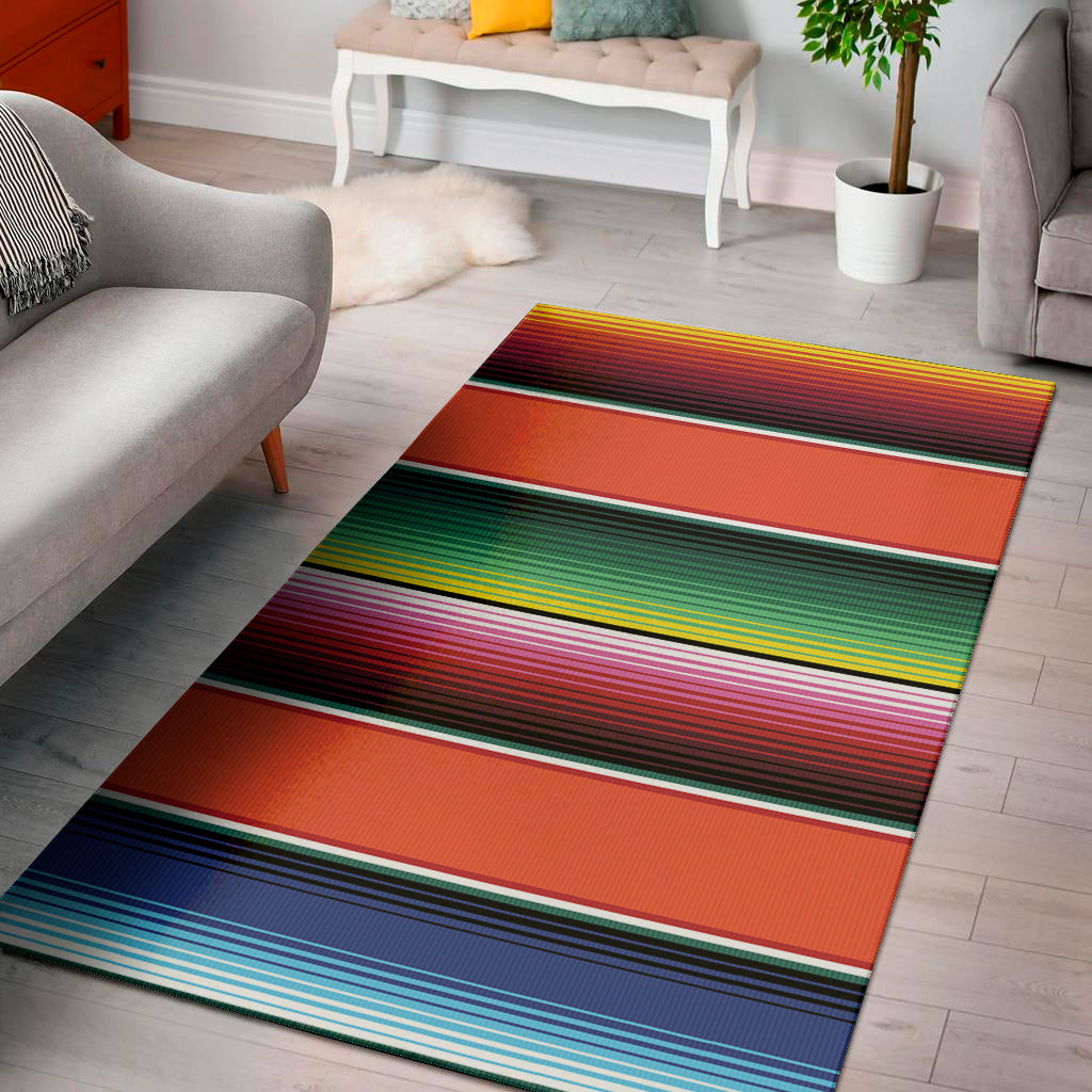 Colorful Serape Blanket Pattern Print Area Rug