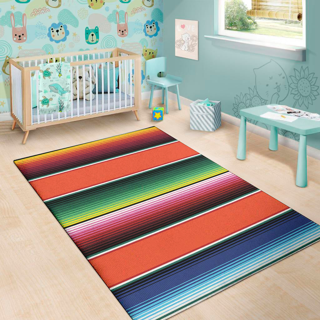Colorful Serape Blanket Pattern Print Area Rug