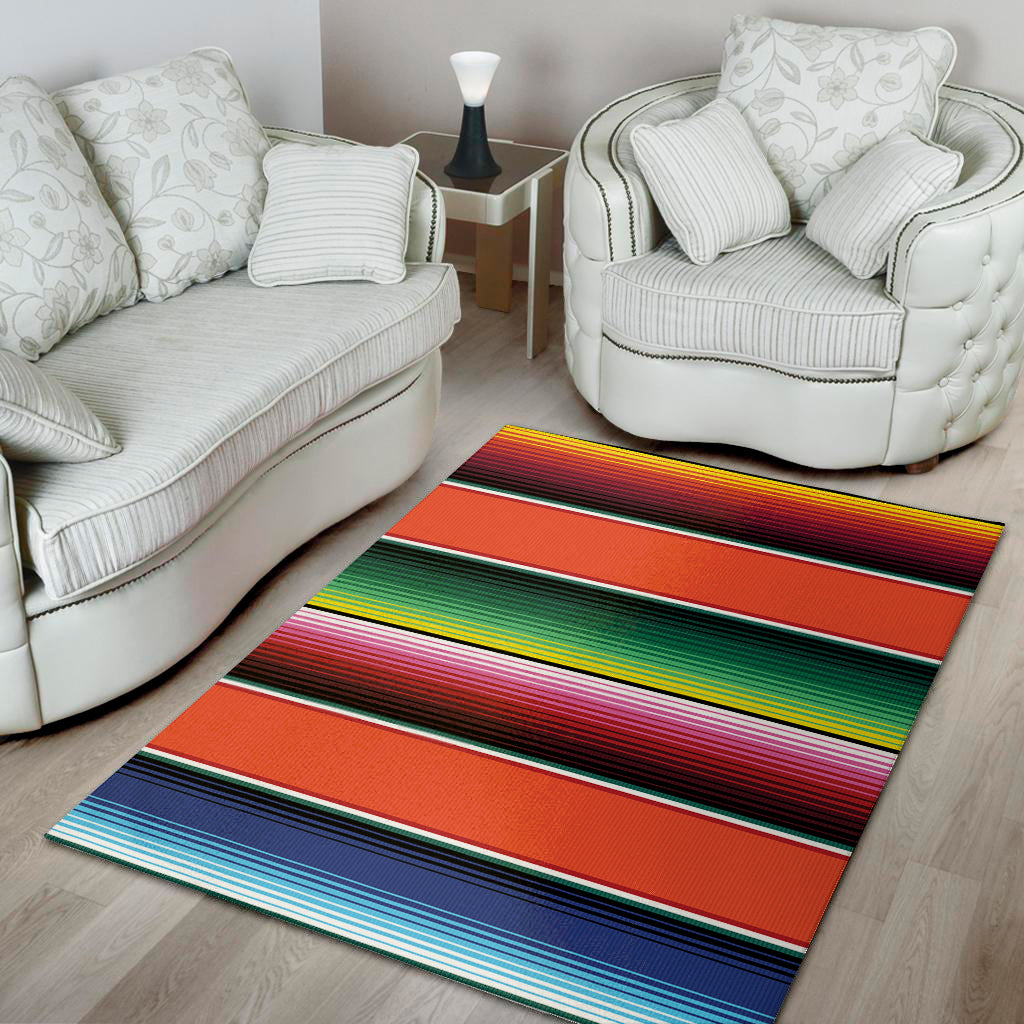 Colorful Serape Blanket Pattern Print Area Rug