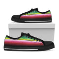 Colorful Serape Blanket Pattern Print Black Low Top Sneakers