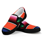 Colorful Serape Blanket Pattern Print Black Slip On Shoes