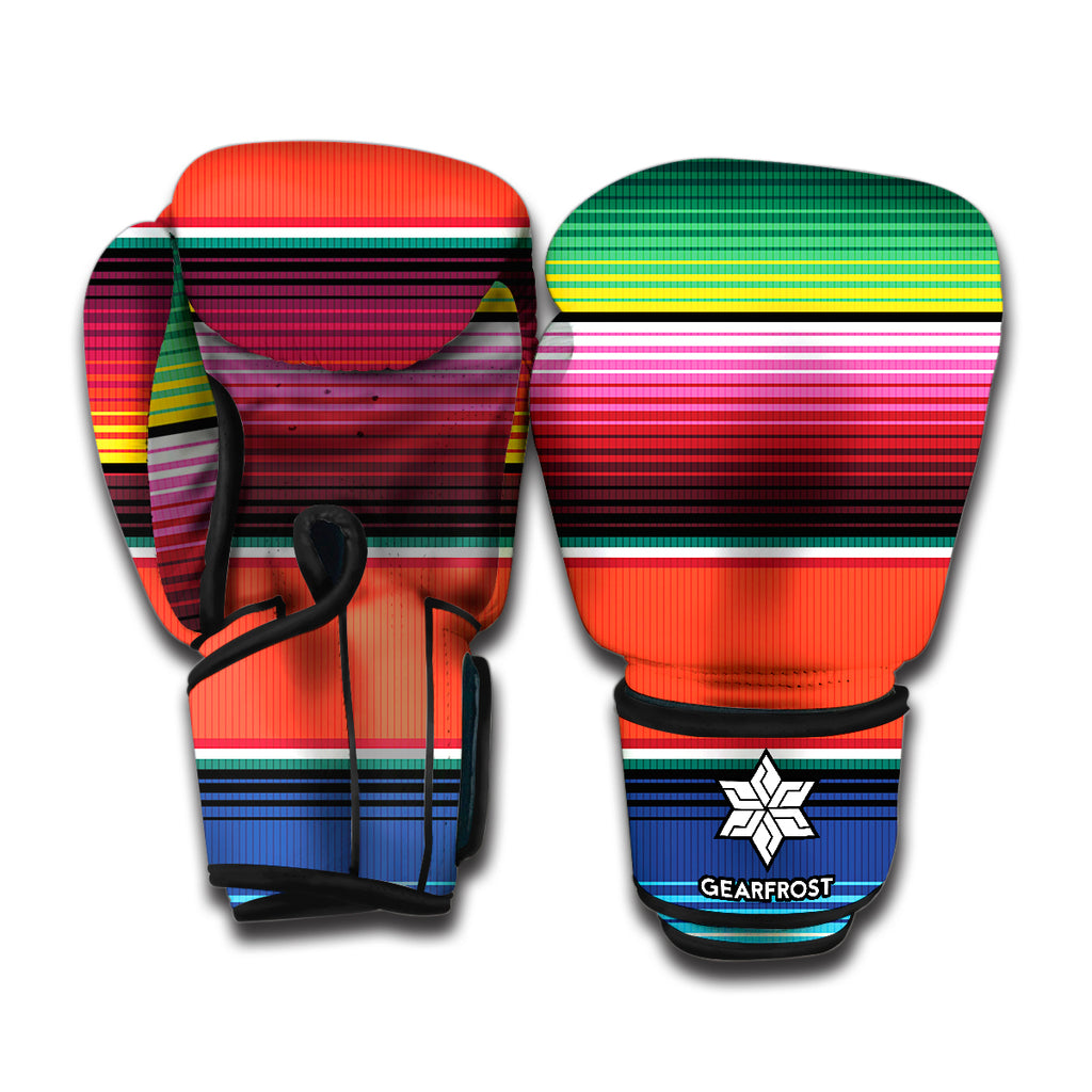Colorful Serape Blanket Pattern Print Boxing Gloves