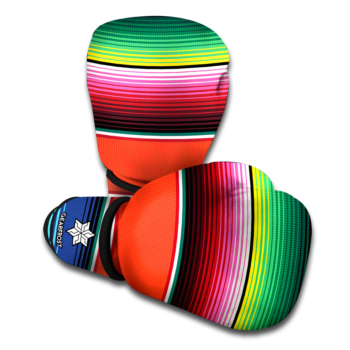 Colorful Serape Blanket Pattern Print Boxing Gloves