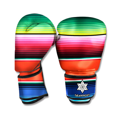 Colorful Serape Blanket Pattern Print Boxing Gloves