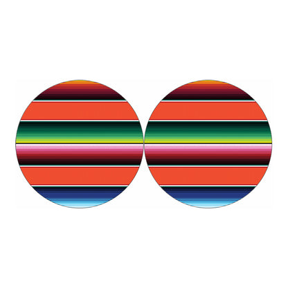 Colorful Serape Blanket Pattern Print Car Coasters