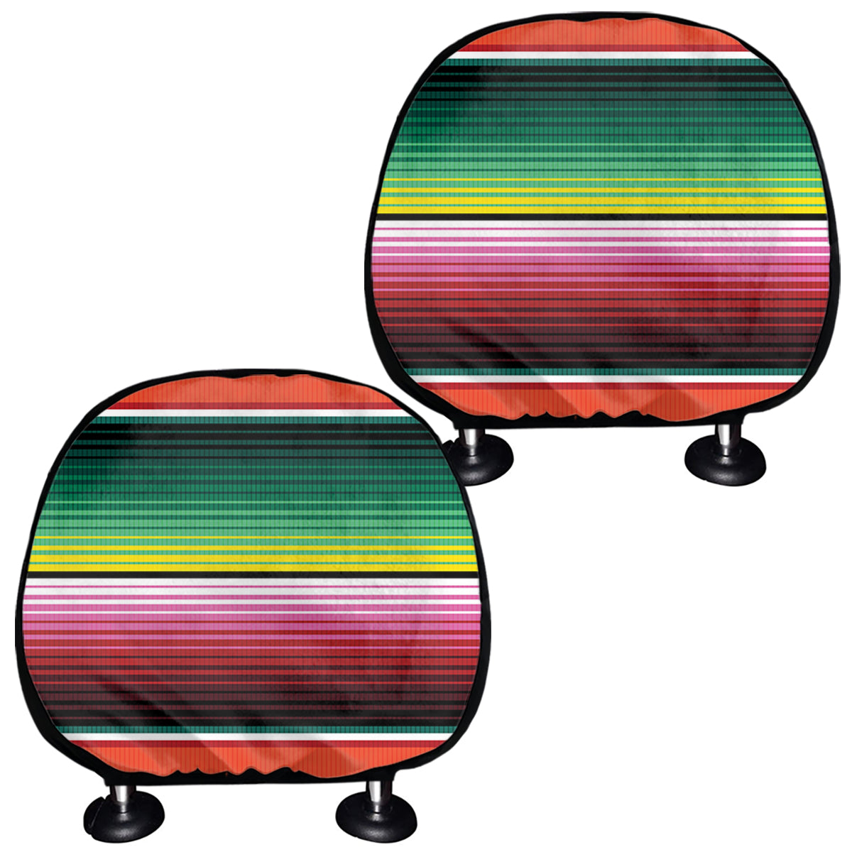 Colorful Serape Blanket Pattern Print Car Headrest Covers