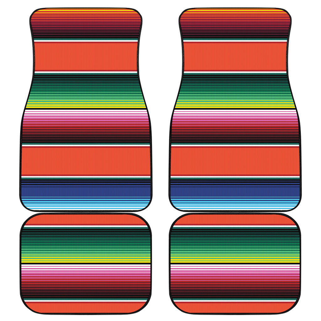Colorful Serape Blanket Pattern Print Front and Back Car Floor Mats