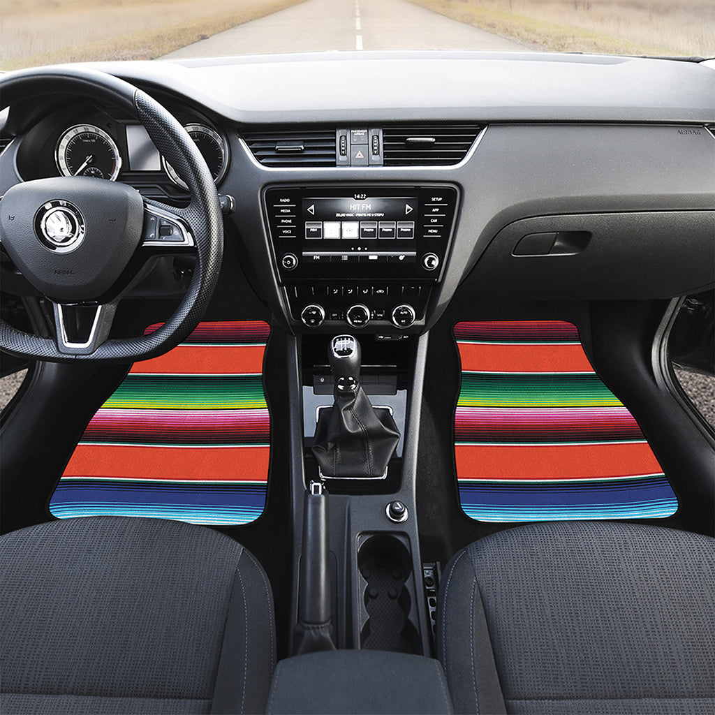 Colorful Serape Blanket Pattern Print Front and Back Car Floor Mats