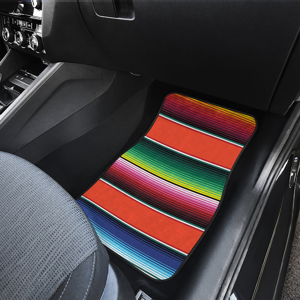 Colorful Serape Blanket Pattern Print Front and Back Car Floor Mats