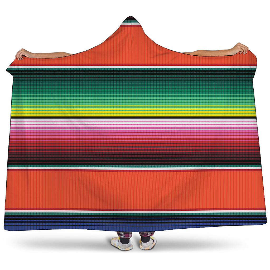 Colorful Serape Blanket Pattern Print Hooded Blanket