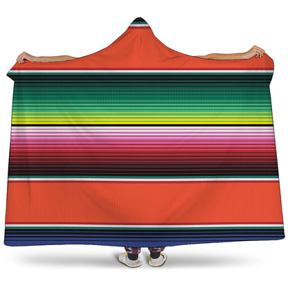 Colorful Serape Blanket Pattern Print Hooded Blanket