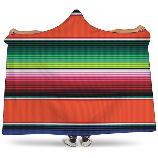 Colorful Serape Blanket Pattern Print Hooded Blanket