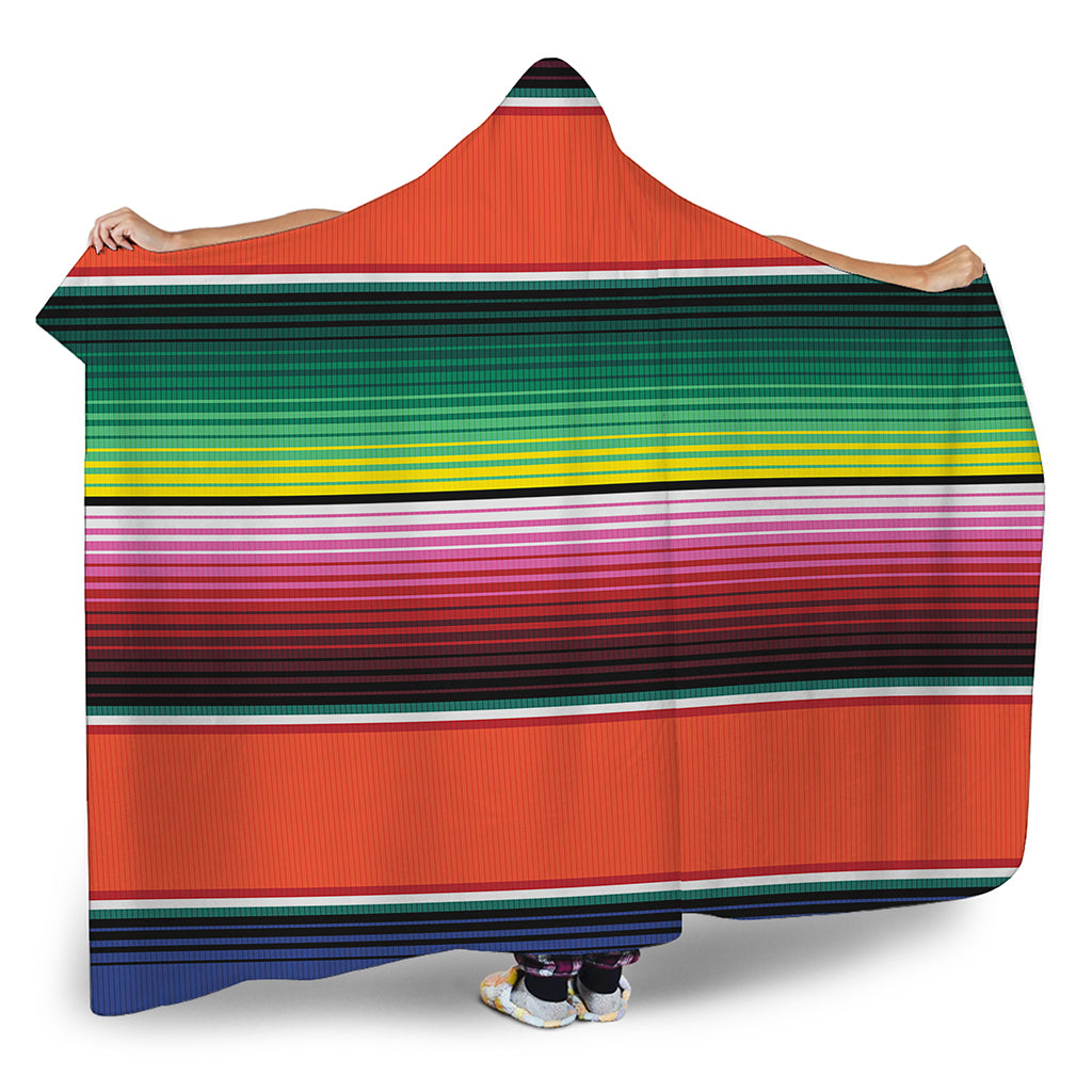 Colorful Serape Blanket Pattern Print Hooded Blanket