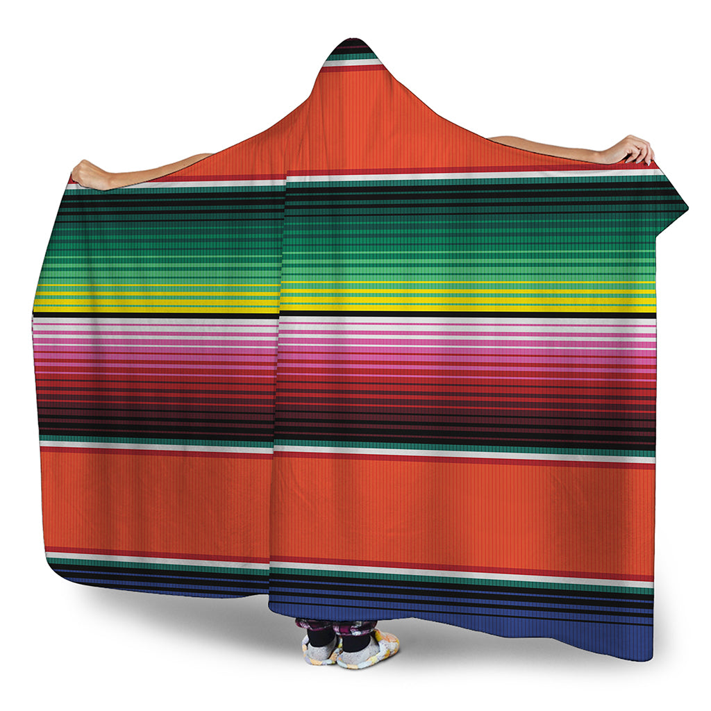 Colorful Serape Blanket Pattern Print Hooded Blanket