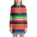 Colorful Serape Blanket Pattern Print Hoodie Dress