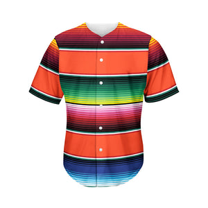 Colorful Serape Blanket Pattern Print Men's Baseball Jersey