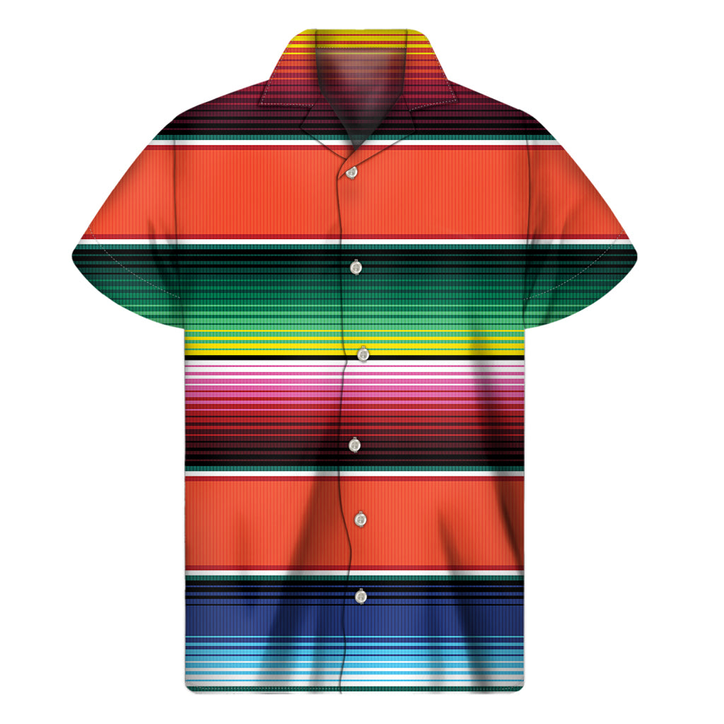 Colorful Serape Blanket Pattern Print Men's Short Sleeve Shirt