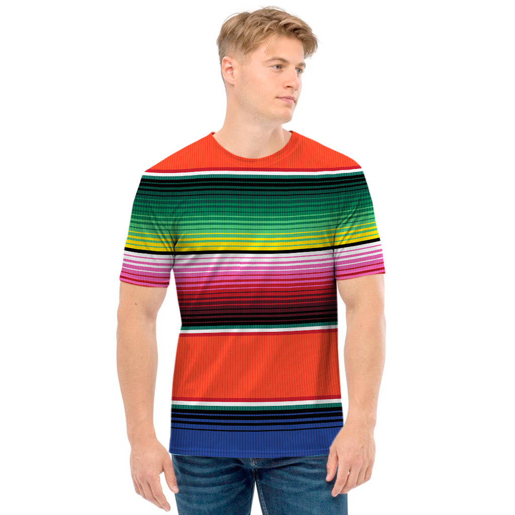 Colorful Serape Blanket Pattern Print Men's T-Shirt