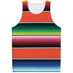 Colorful Serape Blanket Pattern Print Men's Tank Top