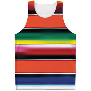 Colorful Serape Blanket Pattern Print Men's Tank Top