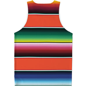 Colorful Serape Blanket Pattern Print Men's Tank Top