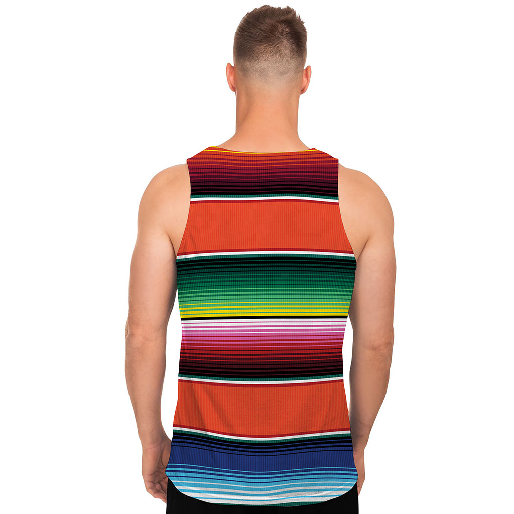 Colorful Serape Blanket Pattern Print Men's Tank Top