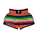 Colorful Serape Blanket Pattern Print Muay Thai Boxing Shorts