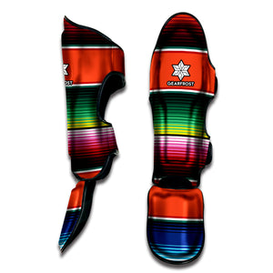 Colorful Serape Blanket Pattern Print Muay Thai Shin Guard