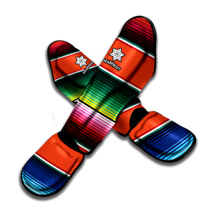 Colorful Serape Blanket Pattern Print Muay Thai Shin Guard