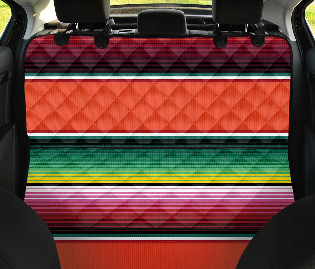 Colorful Serape Blanket Pattern Print Pet Car Back Seat Cover