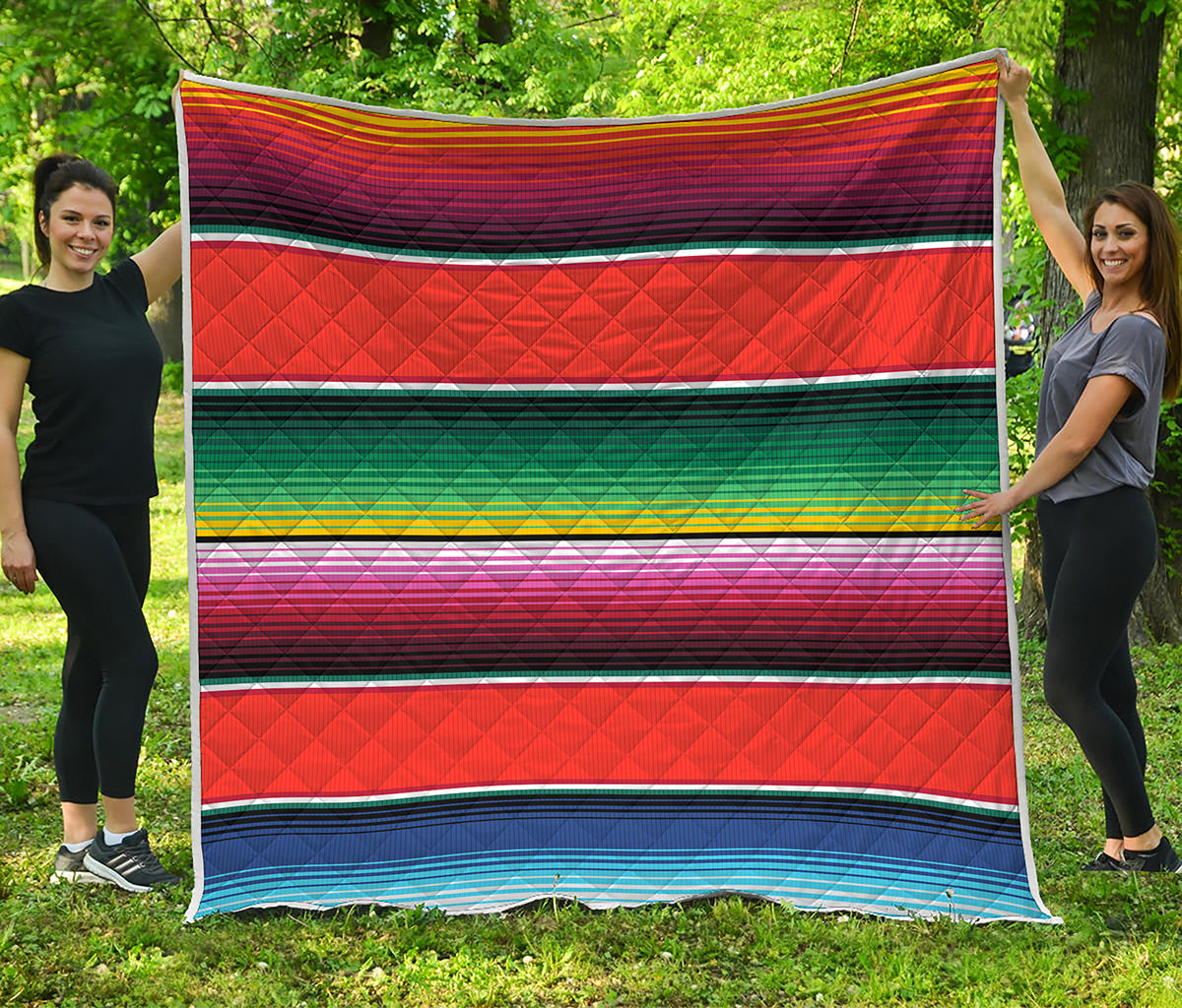 Colorful Serape Blanket Pattern Print Quilt