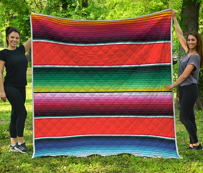 Colorful Serape Blanket Pattern Print Quilt