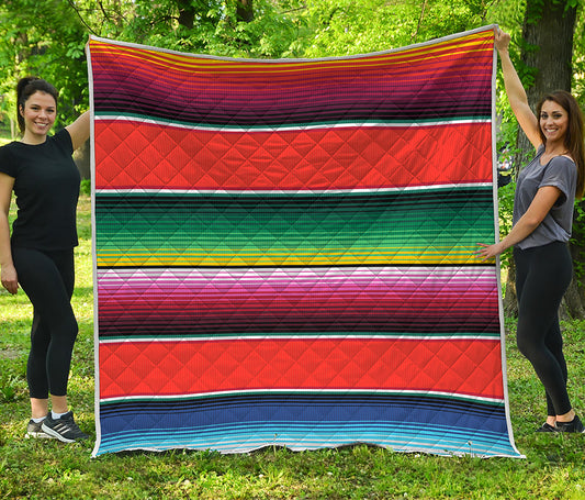 Colorful Serape Blanket Pattern Print Quilt