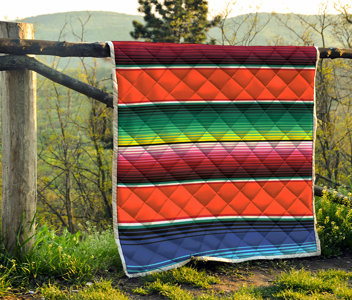 Colorful Serape Blanket Pattern Print Quilt