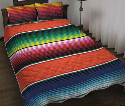 Colorful Serape Blanket Pattern Print Quilt Bed Set