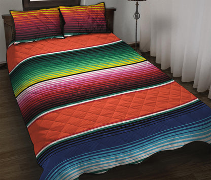 Colorful Serape Blanket Pattern Print Quilt Bed Set