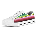 Colorful Serape Blanket Pattern Print White Low Top Shoes