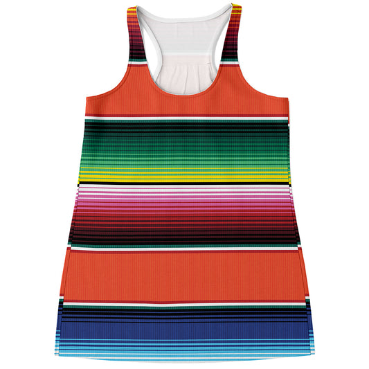 Colorful Serape Blanket Pattern Print Women's Racerback Tank Top