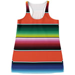Colorful Serape Blanket Pattern Print Women's Racerback Tank Top