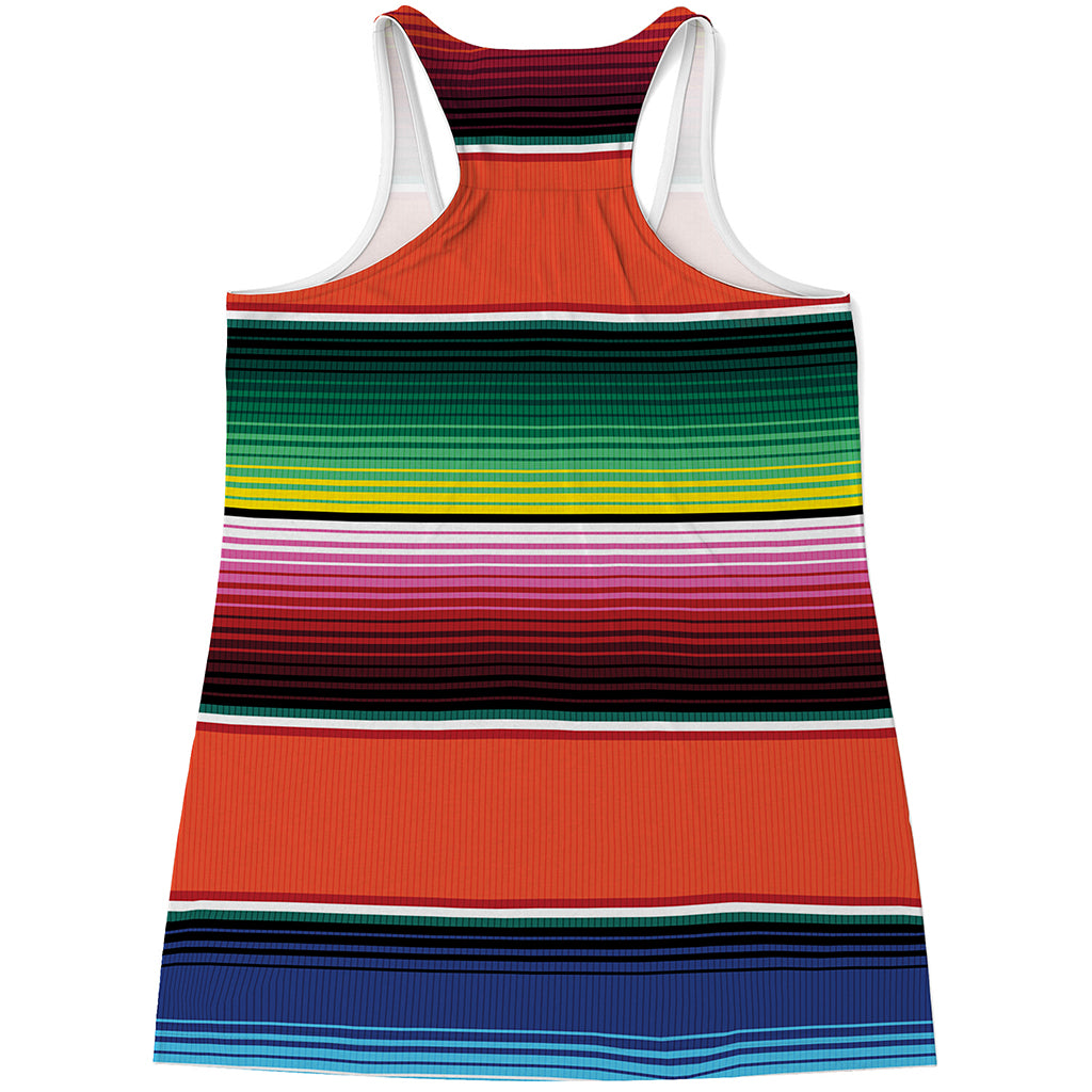 Colorful Serape Blanket Pattern Print Women's Racerback Tank Top
