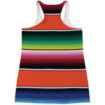 Colorful Serape Blanket Pattern Print Women's Racerback Tank Top