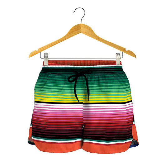 Colorful Serape Blanket Pattern Print Women's Shorts