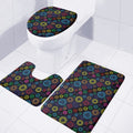 Colorful Seven Chakras Pattern Print 3 Piece Bath Mat Set
