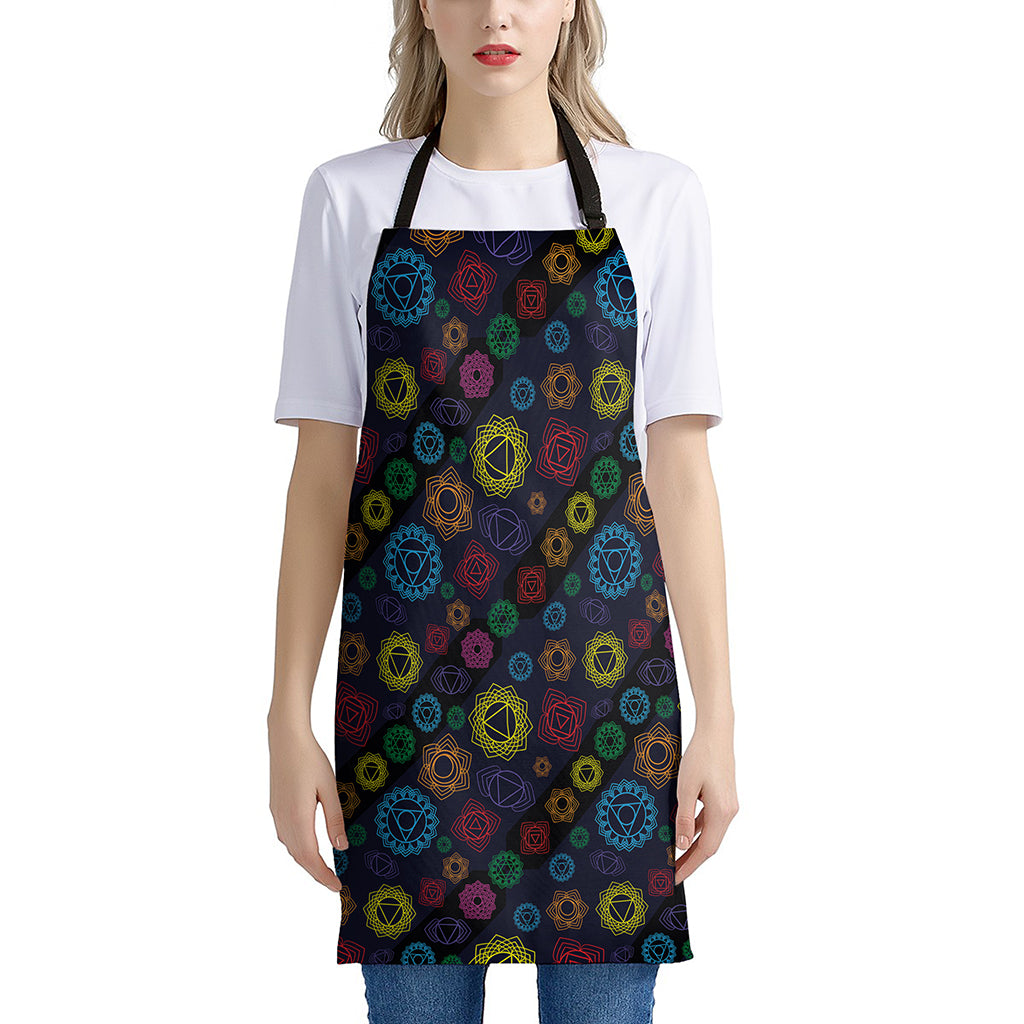 Colorful Seven Chakras Pattern Print Apron
