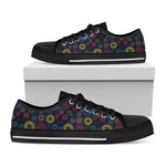 Colorful Seven Chakras Pattern Print Black Low Top Shoes