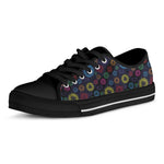 Colorful Seven Chakras Pattern Print Black Low Top Shoes
